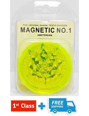 2 TYPE Magnetic No.1 Shark Teeth Pocket Grinders for Herbs - 3 Parts Storage