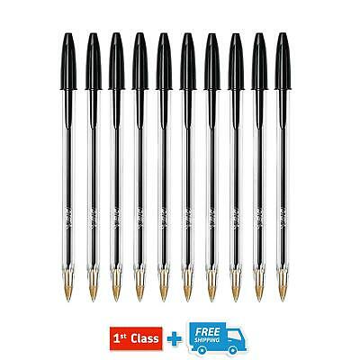 "BLACK" BIC BALL PEN MEDIUM LONG LIFE ORIGINAL BIROS CRYSTAL INK PENS BALLPOINTS