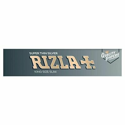 NEW 10 x RIZLA SILVER KING SIZE SLIM ULTRA THIN CIGARETTE SMOKING ROLLING PAPERS