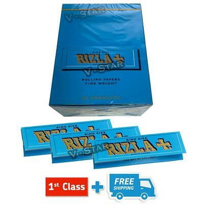 RIZLA BLUE KING SIZE ROLLING PAPER SMOKING PAPERS GENUINE BOOKLET ORIGINAL 5 -50