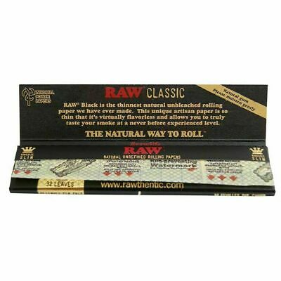5x RAW Black Rolling Papers King Size KS Slim Classic Natural Unrefined Skins UK