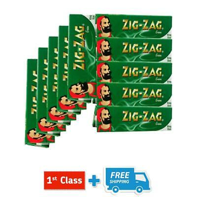 ZIG ZAG GREEN Paper Regular Cigarette Rolling 10 Booklets KING SIZE