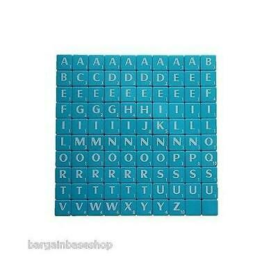 TILES WHITE/BLACK LETTERS FULL SET 100 PIECES -PLASTCI/WOODEN COLOURED