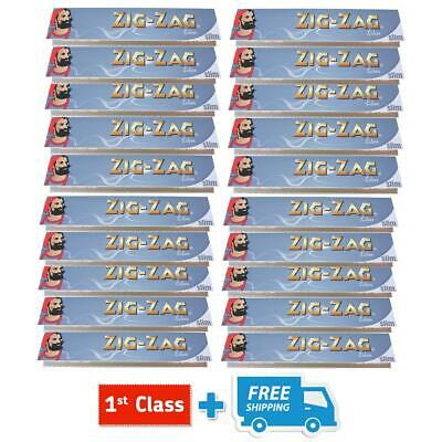 ZIG ZAG SILVER SLIM KING SIZE ROLLING PAPERS - 5, 10, 20 BOOKLETS - ORIGINAL