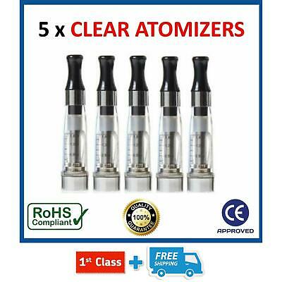 5 x CLEAR ATOMISER CLEAROMISER E CIG SHISHA TANK VAPOUR ATOMIZER CLEAROMIZER HQ