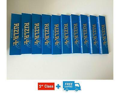 10 BOOKLETS RIZLA BLUE KING SIZE SLIM CIGARETTE SMOKING ROLLING PAPERS GENUINE