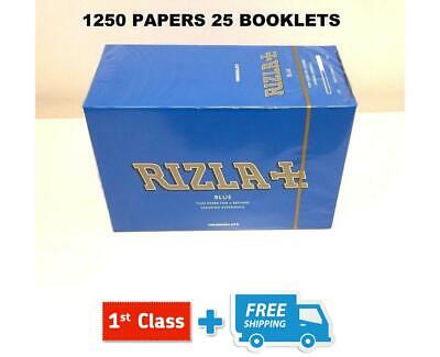 1250 RIZLA BLUE SMOKING  ROLLING PAPERS MADE IN BELGIUM ORIGINAL 25 BOOKLETS