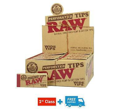 Genuine Raw Perforated Wide Tip Natural Cotton Smoking Rolling Roach Card Filter