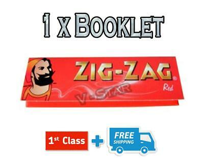 ZIG ZAG RED REGULAR SIZE SMOKING ROLLING PAPERS- 1/5/10/25/50/100 BOOKLETS