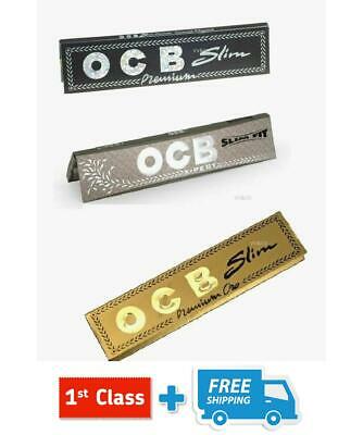 OCB SLIM KING SIZE PREMIUM BLACK, GOLD, X- PERT NEW SMOKING ROLLING PAPERS MIX