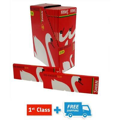 320 PAPERS OF SWAN RED KING SIZE SLIM SMOKING ROLLING PAPERS (10 BOOKLETS)