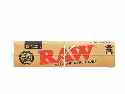 5x RAW Classic Natural Unrefined Rizla Rolling Papers Slim 110mm King Size CHEAP