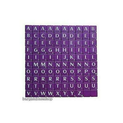 TILES WHITE/BLACK LETTERS FULL SET 100 PIECES -PLASTCI/WOODEN COLOURED