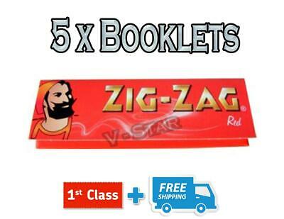 ZIG ZAG RED REGULAR SIZE SMOKING ROLLING PAPERS- 1/5/10/25/50/100 BOOKLETS