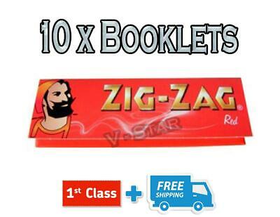 ZIG ZAG RED REGULAR SIZE SMOKING ROLLING PAPERS- 1/5/10/25/50/100 BOOKLETS