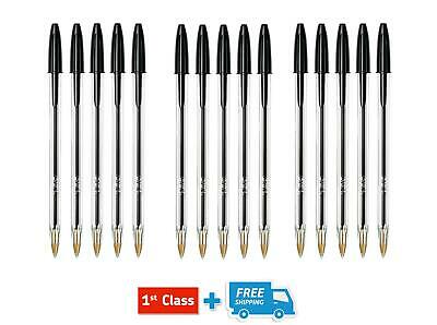 "BLACK" BIC BALL PEN MEDIUM LONG LIFE ORIGINAL BIROS CRYSTAL INK PENS BALLPOINTS