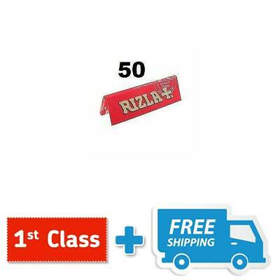 RED RIZLA REGULAR STANDARD CIGARETTE ROLLING PAPERS ORIGINAL 5, 25 & 50 BOOKLETS