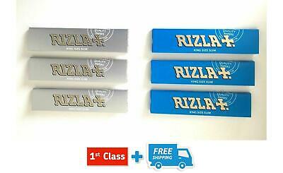 RIZLA BLUE SLIM / SILVER SLIM KING SIZE ROLLING PAPERS 10,20,30 & 50 BOOKLETS