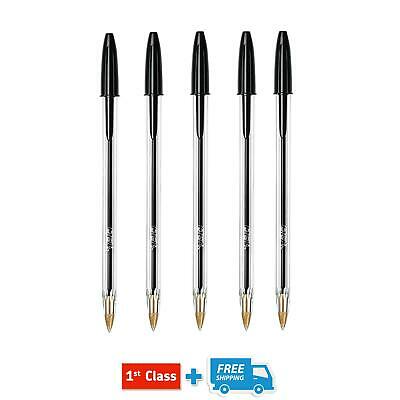 "BLACK" BIC BALL PEN MEDIUM LONG LIFE ORIGINAL BIROS CRYSTAL INK PENS BALLPOINTS