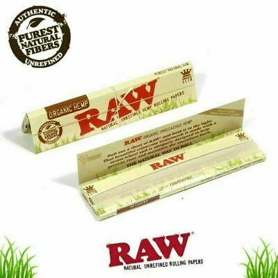 10 x RAW Organic Hemp Natural Unrefined Rizla Rolling Papers Slim King Size