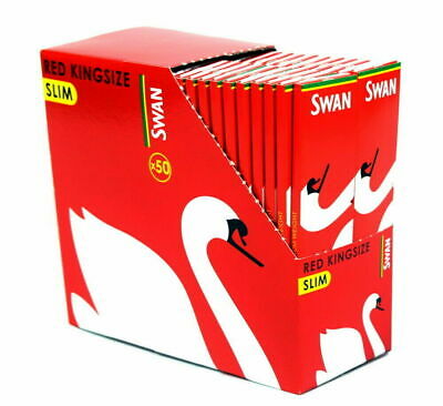1 5 10 25 50 SWAN RED KING SIZE SLIM GENUINE SMOKING CIGARETTE ROLLING PAPERS