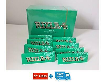 10 BOOKLETS RIZLA GREEN ROLLING PAPERS & 4 BOXES SWAN EXTRA SLIM FILTER TIPS NEW