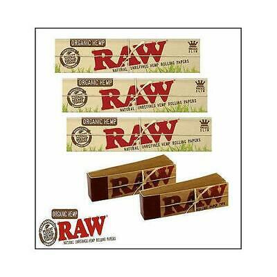 3 RAW Organic Hemp Kingsize Slim Rolling Papers & 2 Raw Roach Tips Combo Offer