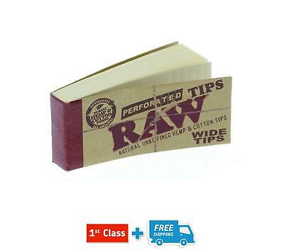 Genuine Raw Perforated Wide Tip Natural Cotton Smoking Rolling Roach Card Filter