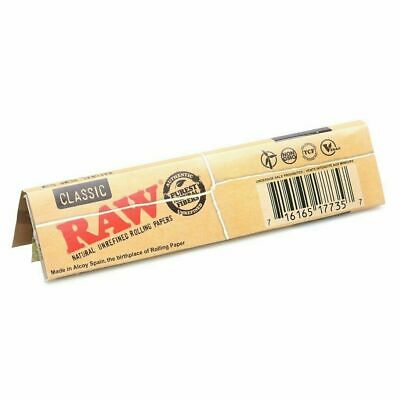 10 x RAW Classic Natural Unrefined Rizla Rolling Papers Slim 110mm King Size