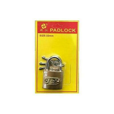 32mm BRASS PADLOCK GYM LOCKER LUGGAGE SHEDS SAFETY SECURITY LOCK BAG SUITCASE