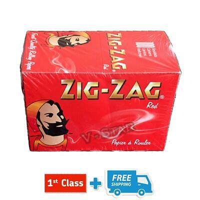 ZIG ZAG RED REGULAR SIZE SMOKING ROLLING PAPERS- 1/5/10/25/50/100 BOOKLETS