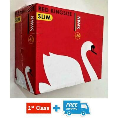 320 PAPERS OF SWAN RED KING SIZE SLIM SMOKING ROLLING PAPERS (10 BOOKLETS)