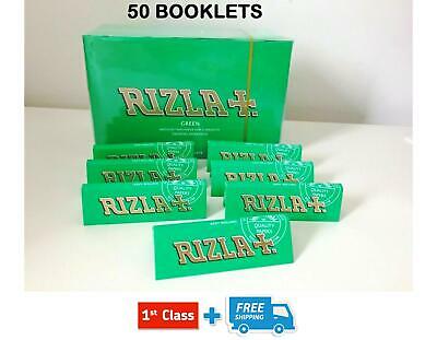 RIZLA GREEN MEDIUM THIN CUT CORNERS SMOKING ROLLING PAPERS 50 BOOKLETS ORIGINAL