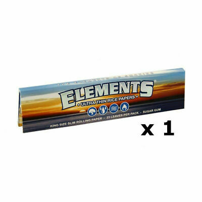 1 5 10 25 50 Elements Ultra Thin Rice King Size Slim Rolling Papers Skin Genuine