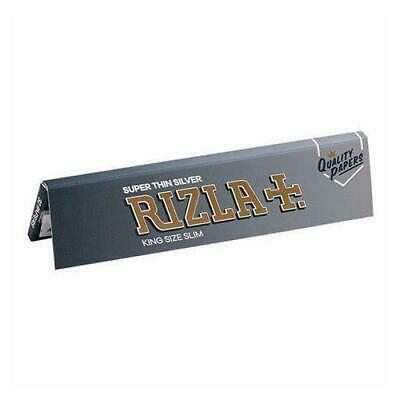 NEW 10 x RIZLA SILVER KING SIZE SLIM ULTRA THIN CIGARETTE SMOKING ROLLING PAPERS