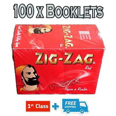 ZIG ZAG RED REGULAR SIZE SMOKING ROLLING PAPERS- 1/5/10/25/50/100 BOOKLETS