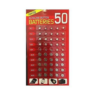 50 x Assorted Alkaline Cell Batteries AG1/3 /4 /10 /12 /13,,WATCH GAMES,CAMERA