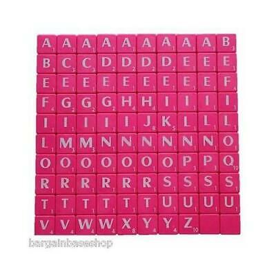 TILES WHITE/BLACK LETTERS FULL SET 100 PIECES -PLASTCI/WOODEN COLOURED