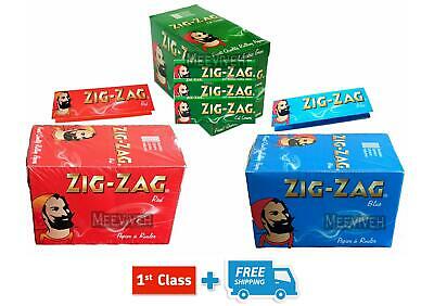 NEW ZIG ZAG GREEN / RED / BLUE REGULAR SIZE SMOKING ROLLING PAPERS GENUINE