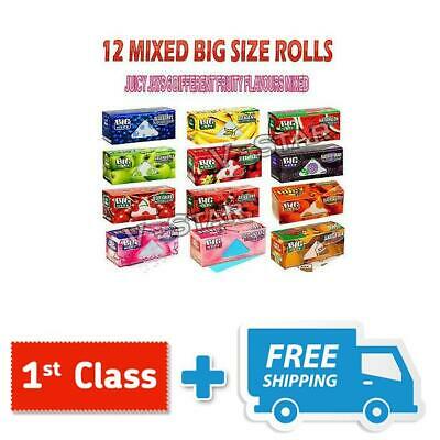 12 MIXED JUICY JAYS BIG SIZE ROLLS FLAVOURED ROLL SMOKING ROLLING PAPERS