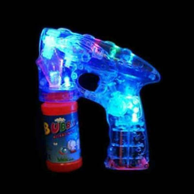 Set of 10 Bubble Gun Shooter with free 2 free bubble solution pink or blue 3+