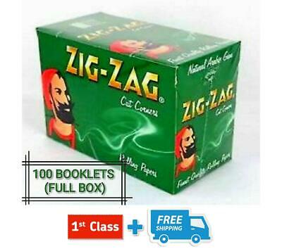 Zig Zag Green Standard Cut Corners Rolling Papers 5 - 100 Booklets