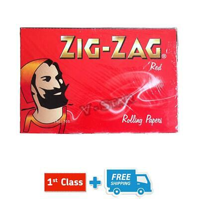 ZIG ZAG RED REGULAR SIZE SMOKING ROLLING PAPERS- 1/5/10/25/50/100 BOOKLETS