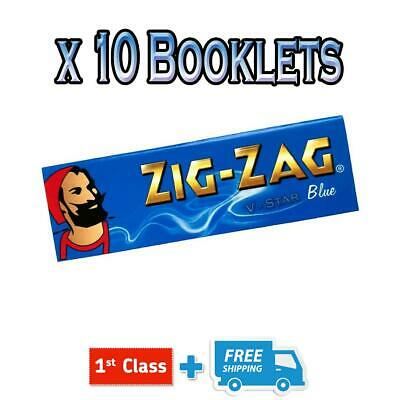 ZIG ZAG BLUE PAPERS 10 x BOOKLETS STANDARD SLOW BURNING SMOKING ROLLING PAPERS