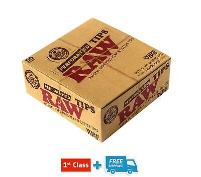 Genuine Raw Perforated Wide Tip Natural Cotton Smoking Rolling Roach Card Filter