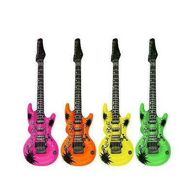Neon Inflatable Blow Up Guitars Fancy Dress Party Prop Musical Disco Rock