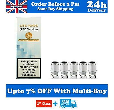 Jomo Tech Lite 40 / Lite 40S 0.5 Sub-Ohm Pack of 5 Coils Authentic UK Seller