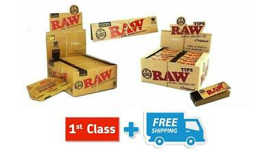 NEW RAW FILTER TIPS WITH RAW CLASSIC KING SIZE SLIM SMOKING ROLLING PAPERS 110mm