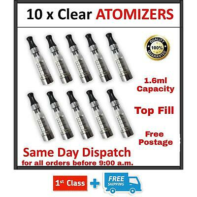 10X 1.6ML 510 THREAD CLEAR CE4 ATOMISER ATOMIZER VAPE TANK TOPS CLEAROMISER UK