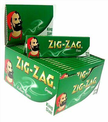 1 5 10 25 50 ZIG ZAG KING SIZE GREEN SMOKING CIGARETTE ROLLING PAPERS GENUINE